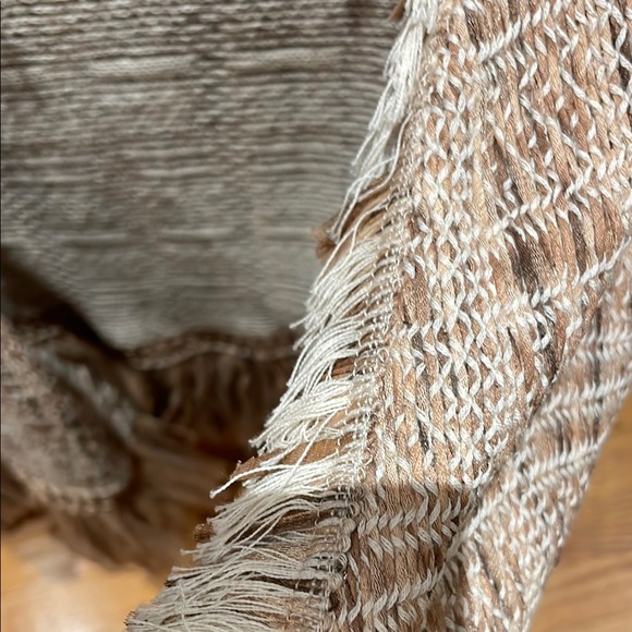 NIC+ZOE Fringe Trim Blazer in Beige and Brown - Picture 3 of 5